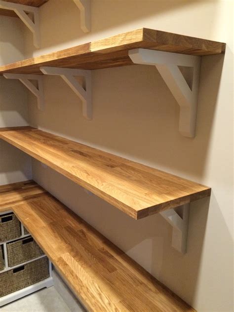 wooden shelves with brackets